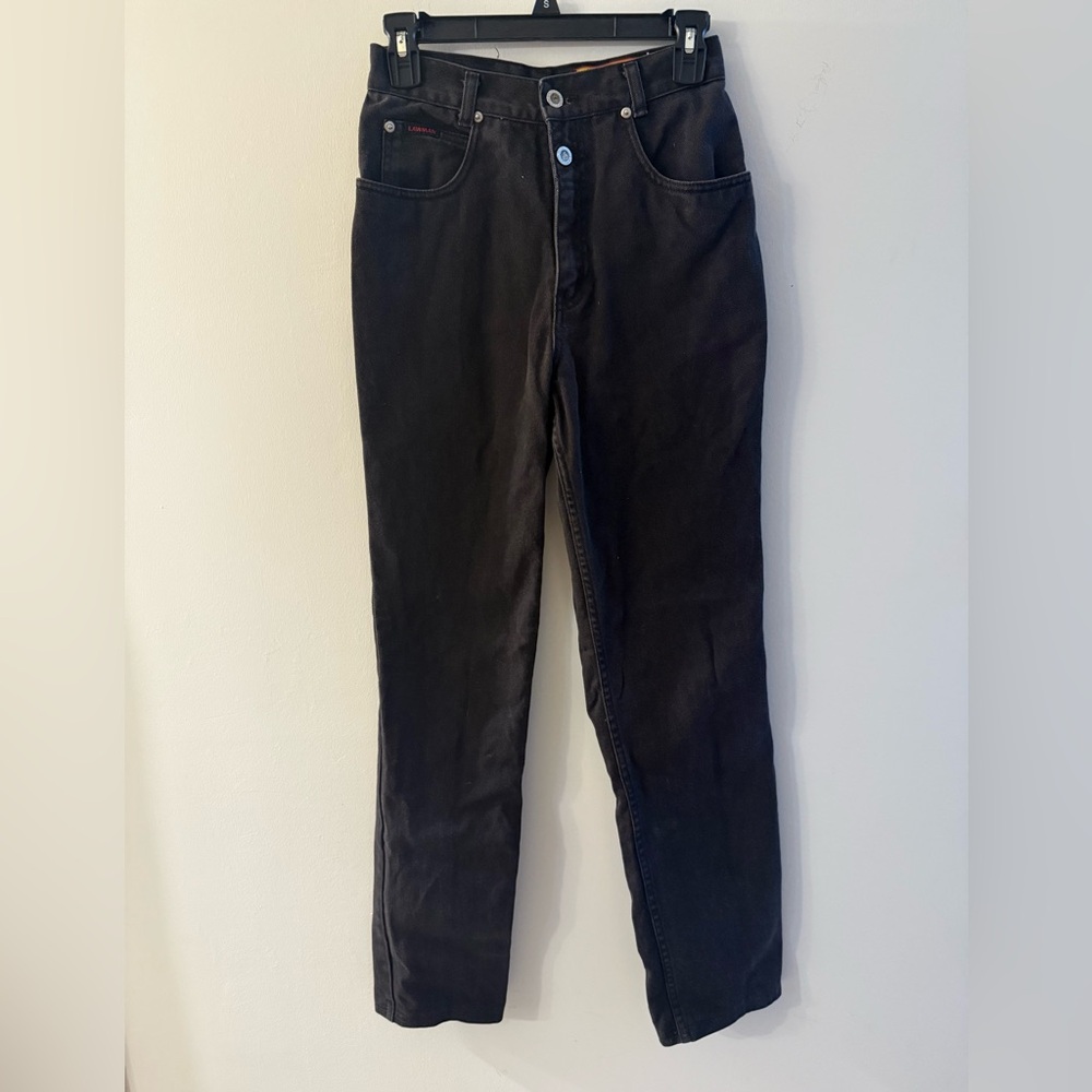 VINTAGE Lawman Womens Western High Rise Buttons black Jeans Sz 7 waist 27”